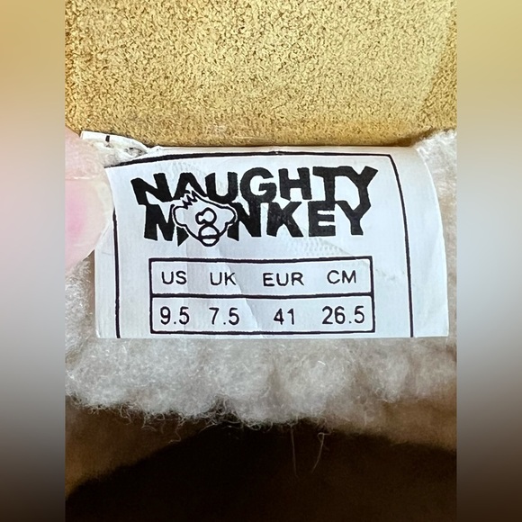 Vintage Naughty Monkey Eskimo Tall Suede Beaded Rabbit Fur Winter Boots Pom Poms - Picture 8 of 14